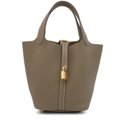 Hermes Etoupe Clemence Picotin Lock 18 Gold Hardware