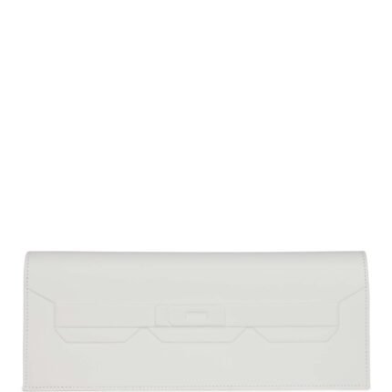 Hermes Shadow Kelly Cut New White Swift