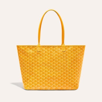 Goyard Artois Tote MM Yellow Goyardine Canvas & Chevroches Calfskin Palladium Hardware