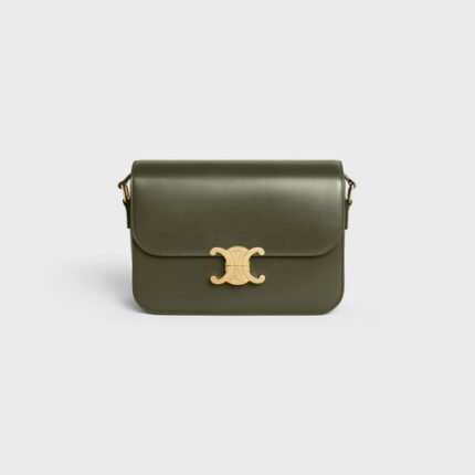 CLASSIQUE TRIOMPHE BAG IN SHINY CALFSKIN DARK OLIVE