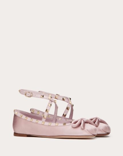 ROCKSTUD SATIN BALLERINA
