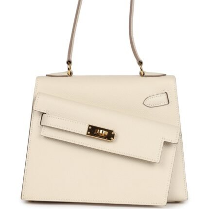 Hermes Kelly Sellier en Desordre 20 Craie Epsom Gold Hardware