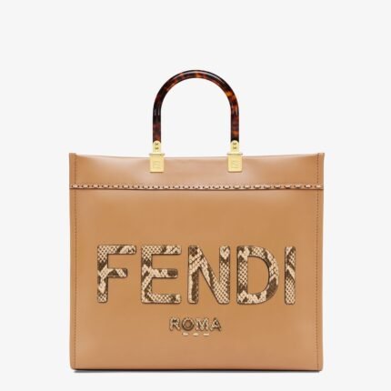 Fendi Sunshine Medium Snakeskin Shopping Bag
