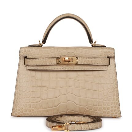 Hermes Kelly Sellier 20 Trench Matte Alligator Mississippiensis Gold Hardware