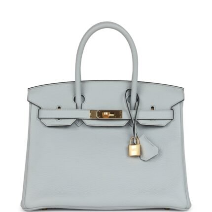 Hermes Birkin 30 Bleu Pale Clemence Gold Hardware