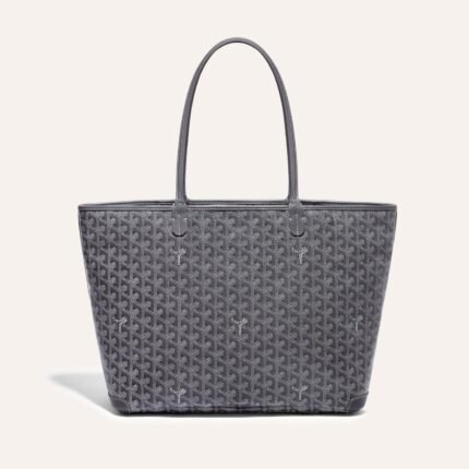 Goyard Artois Tote MM Grey Goyardine Canvas & Chevroches Calfskin Palladium Hardware