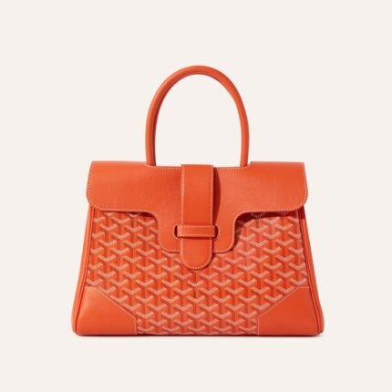 Goyard Saigon Tote Orange Goyardine Canvas Palladium Hardware