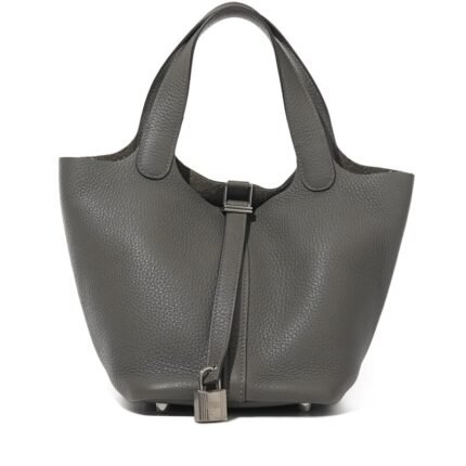 Hermes Gris Meyer Clemence Picotin Lock 18 Palladium Hardware