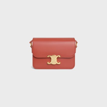 TEEN TRIOMPHE BAG IN SHINY CALFSKIN RED CANYON