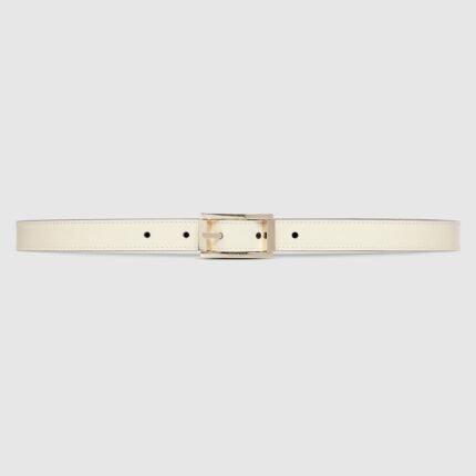 Reversible thin belt with rectangular buckle