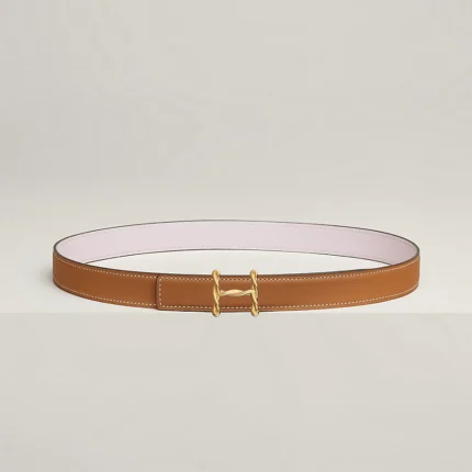 H Torsade belt buckle & Reversible leather strap 24 mm
