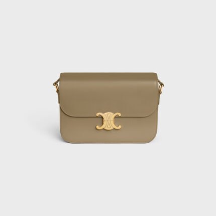 CLASSIQUE TRIOMPHE BAG IN SHINY CALFSKIN BROWN SEPIA