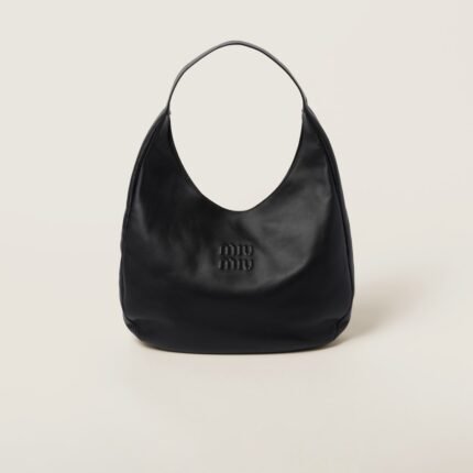 Nappa leather hobo bag